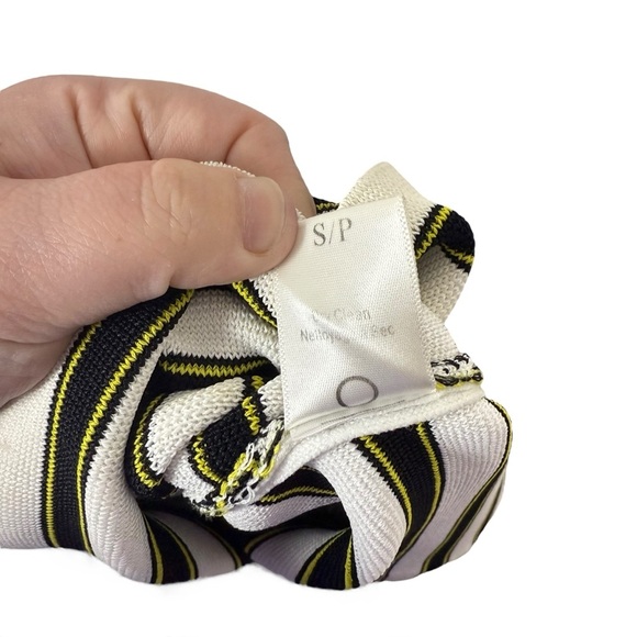 A.L.C. Marilyn Striped Knit Bodycon Knee-Length Skirt in Black/White/Yellow S - Picture 12 of 13